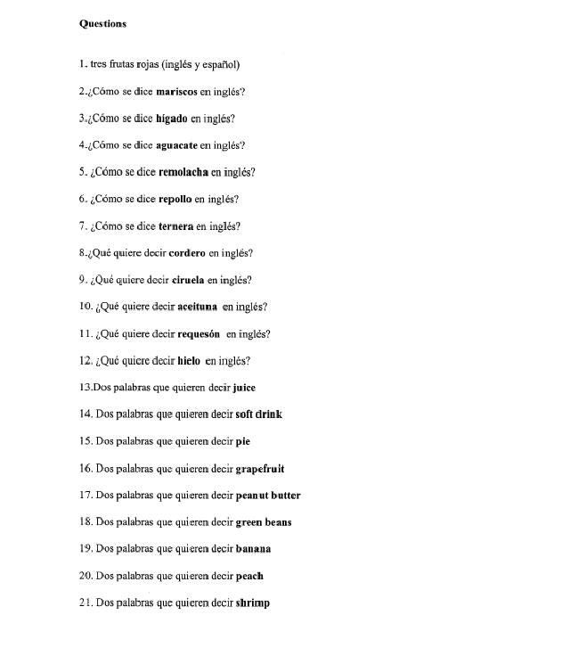 Questions and Answer Key - 1