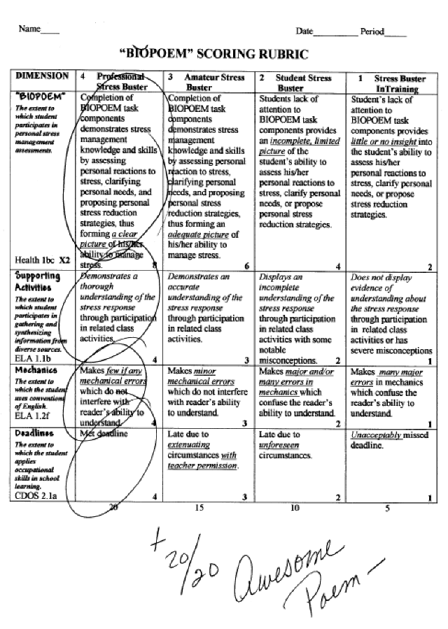 Interview Essay Rubric