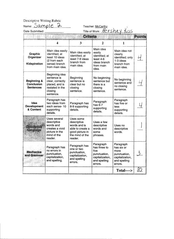 sensory paragraph examples