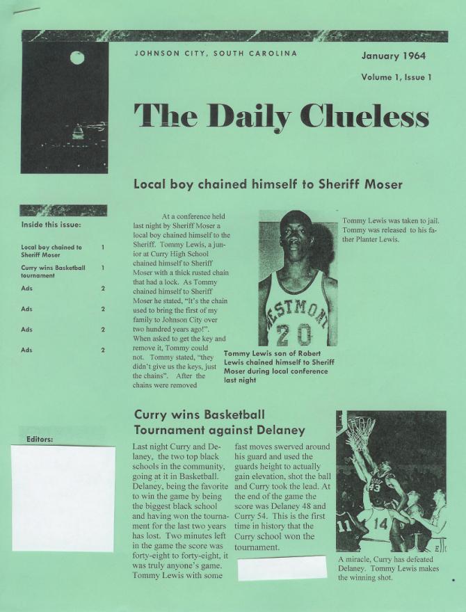 Front page of 1964 newsletter