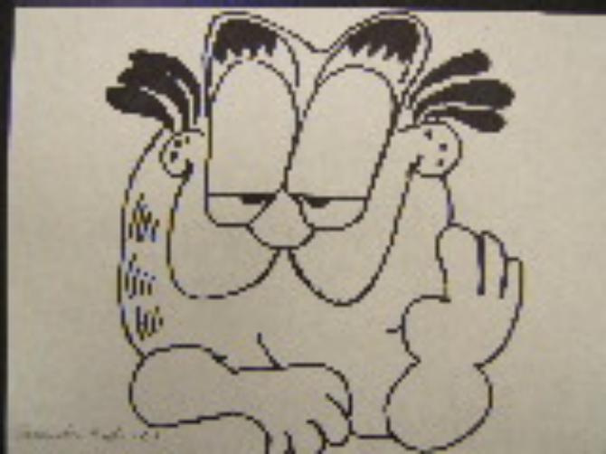 Upside Down Drawing of Garfield