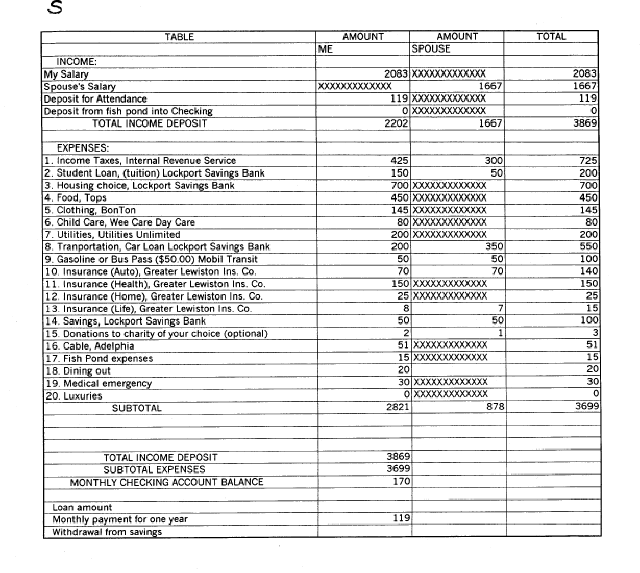 Completed Budget Plan