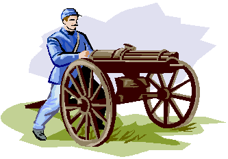 This is a picture of a soldier firing a cannon.