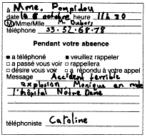 Mme. Pompidou (le 7 octobre): Rubric score 3